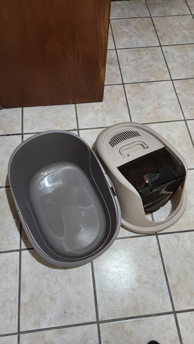 Arenero Caja De Arena Grande Con Tapa Capucha Para Gatos Gde Color Gris