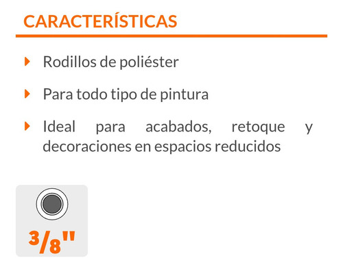 Imagen 5 de 7 de Kit De Rodillos Para Pintar 9 Rodillos, 1 Maneral 4'' Truper