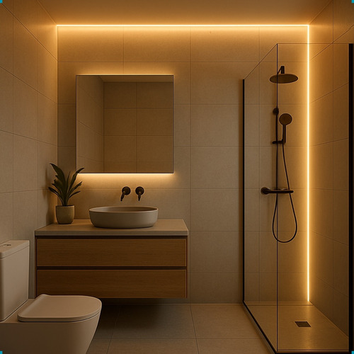 Kit 5 Perfil Led Slim Embutir Gesso Madeira Teto Aluminio Unica