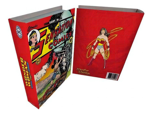 Caixa Livro Madeira Dc Wonder Woman - Metropole