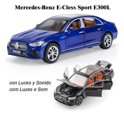 Benz Sport E300l Miniatura Metal Coche Con Luz Y Sonido 1/32