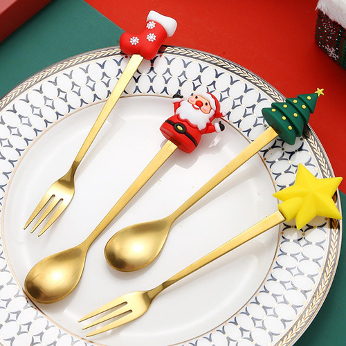 Juego De Tenedores Y Cucharas Navideñas, Juegos De