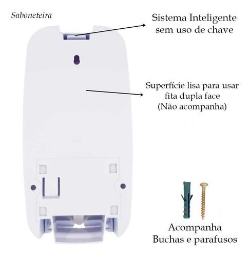 1 Dispenser Sabonete + 1 Toalheiro + 1 Suporte Papel Cai Cai Cor Branco
