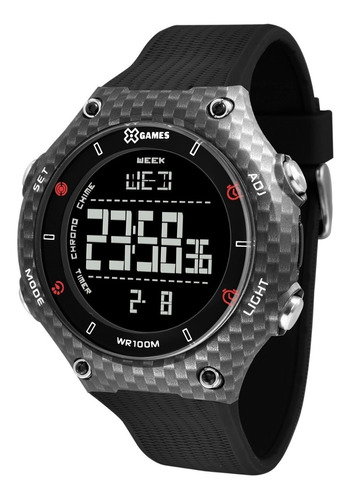 Relógio X-games Masculino Digital Xmppd567 Negativo Carbono