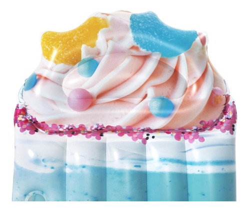 Imagen 6 de 10 de Flotador Inflable Milkshake Porta Vaso Colchoneta Piscina B