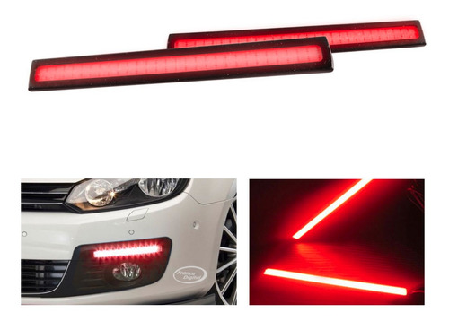Imagen 1 de 7 de Barra Led Caminero Foco Rojo 12v Muy Delgado Auto Tuning X2