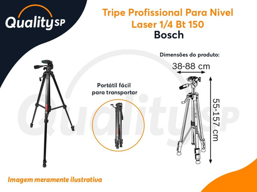 Imagem 10 de 10 de Tripe Profissional Bt150 Para Nível Laser Bosch Bt 150