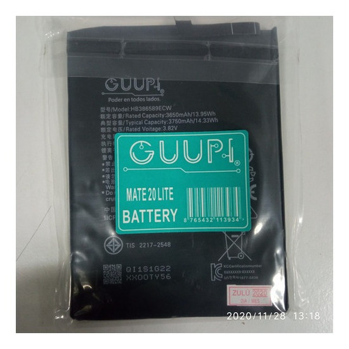 Bateria Guupi Huawei Honor 8x, Glory 8x, Jsn Sellada Tienda