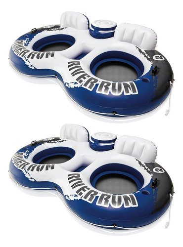 River Run Ii Water Tube Float Raft Lounger W Cooler Mod...