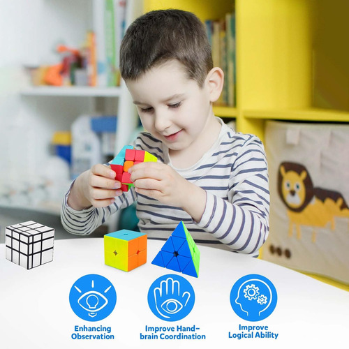 Juego De 6 Cubos Mágicos Con Bolsa De Almacenamiento