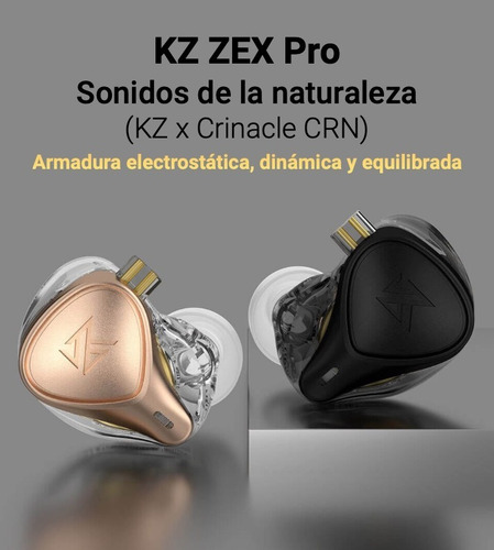 Imagen 4 de 10 de Auriculares In Ear Kz Zex Pro X Crinacle Cable Sin Microfono