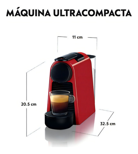 Nespresso Essenza Mini Vermelha Cafeteira + Aeroccino 3 220v Cor Vermelho