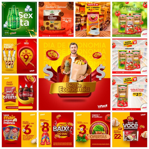 Imagem 3 de 4 de Super Pack Photoshop Supermercado 5,76gb Encarte Canva Psd