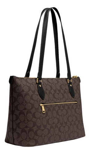 Bolsa Coach Original Gallery Tote Color Marrón Marrón Letras Oro Negro