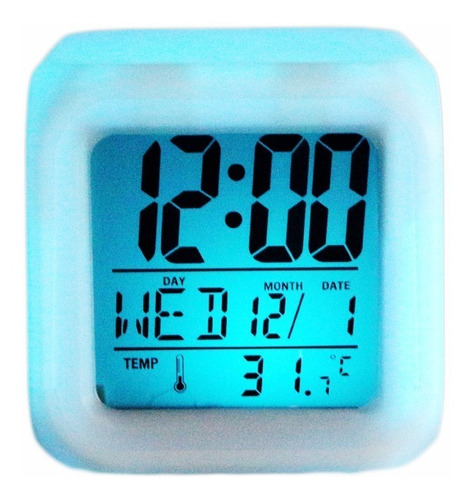 Reloj Cubo Led Despertador Digital Cambia Color