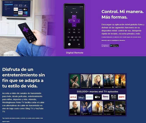 Imagen 9 de 9 de Pantalla Westinghouse Wr42fx2002 42 Pulgadas Hd Smart Tv