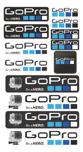 Gopro Kit De Stickers Personaliza Tu Moto Auto 13 Piezas P4