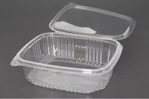 Envases plástico transparente con tapa rectangulares