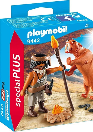 Playmobil Special Plus Neandertal Con Tigre Diente De Sable