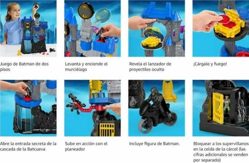 Imaginext D.c. Súper Friends Baticueva Wayne Con Batcyle.