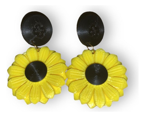 Aretes De Girasol Impresos En 3d