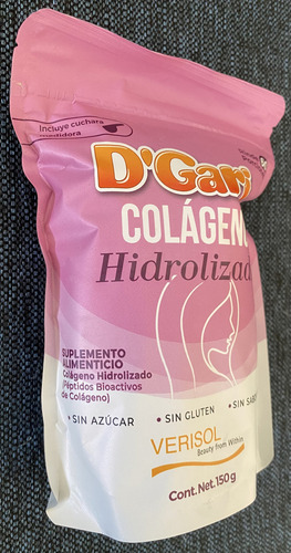 D Gari Colageno Hidrolizado 150g Verisol No Azucar No Gluten Sabor Sin Sabor