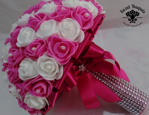 Buquê / Bouquet De Noiva Pink E Branco - Casamentos | Parcelamento sem juros
