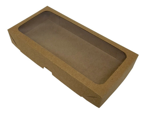 Caixa Para Presente Kraft Com Visor 19x9x3 - 20 Unidades