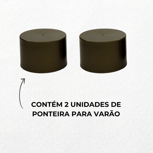 Par De Ponteiras Tampão Para Varão Simples De Cortina 19mm