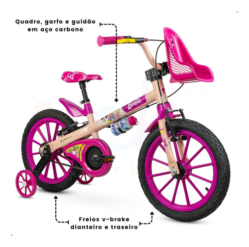 Bicicleta Infantil Com Rodinhas Aro 16 Nathor 5 Anos