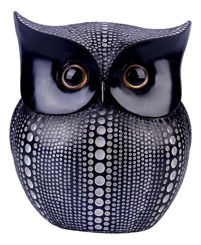 Hucha De Resina Figuras En Forma De Búho Artesanía Negro