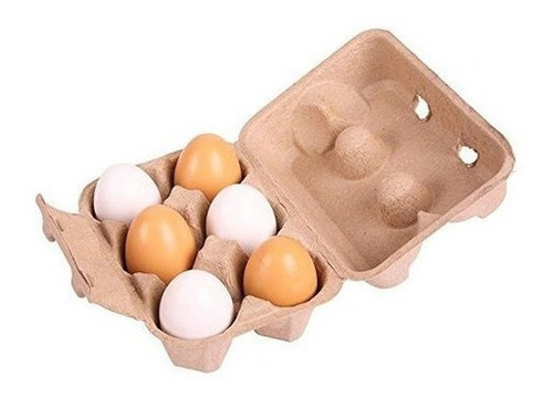 Bigjigs Toys Six Wooden Eggs En Carton