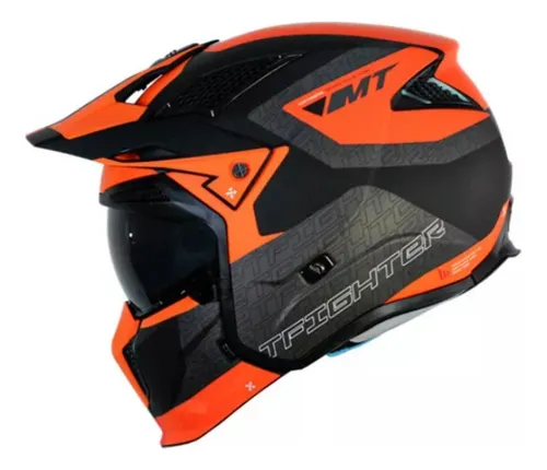 Casco Moto Modular Mt Streetfighter Totem B4 Naranja Mate