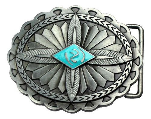 Q Hebilla De Cinturón De Plata Grande De Estilo Antiguo Con