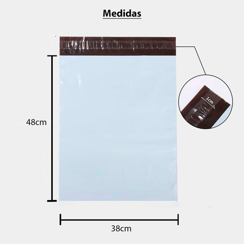 100 Bolsa Envío E-commerce Sobre Adhesivo Poly 38x48