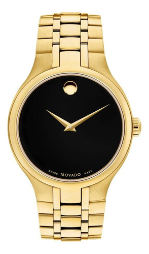 Reloj Movado Pvd Oro Amarillo Esfera Negra Moderno 0607227