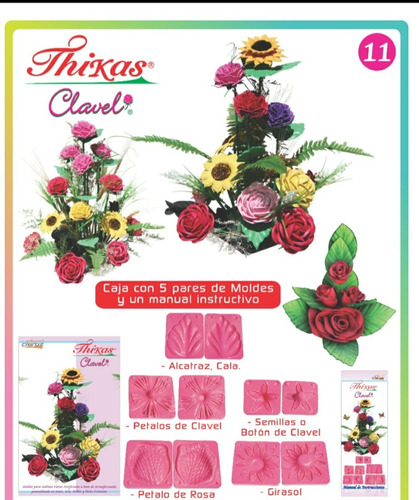 Moldes Para Flores De Foamy Clavel Con 5 Pares De Moldes