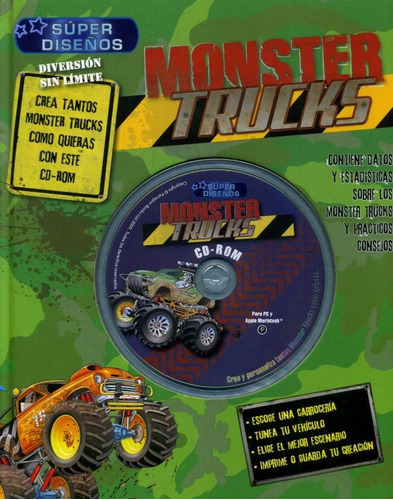 Monster Trucks - Super Diseños Con Cd-rom, De No Aplica. Editorial Parragon, Tapa Tapa Blanda En Español