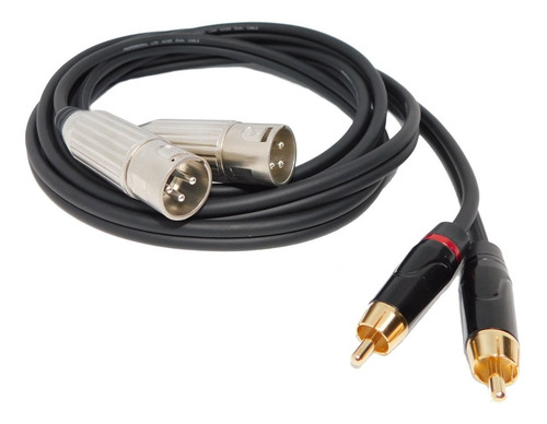 Imagen 2 de 3 de Cable Adaptador 2 Rca A 2 Canon Macho Profesional 15 Mts
