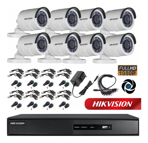 Imagen 3 de 10 de Kit Hikvision Full Hd Dvr 8ch + 8 Camaras 2mp Ext + Balun