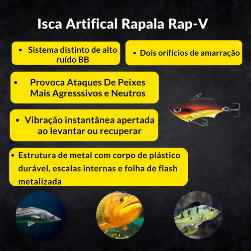 Cuchilla Rapala Rap-v de Isca, 6 cm, 14 g, color payaso