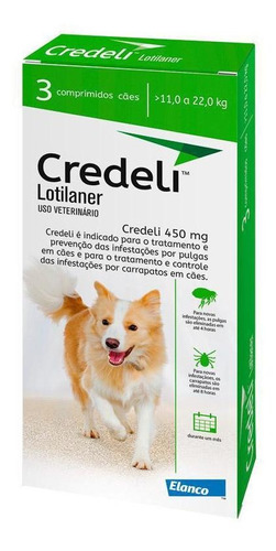 Antipulgas Credeli Elanco Para Cães 11 A 22 Kg