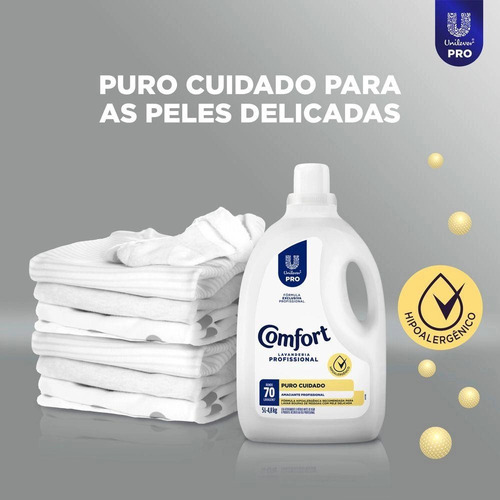 Kit 2unid Amaciante Comfort Hipoalergênico Puro Cuidado 5l