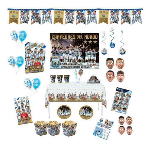  Kit Cotillón Original - 10 Niños -  Afa Selección Argentina