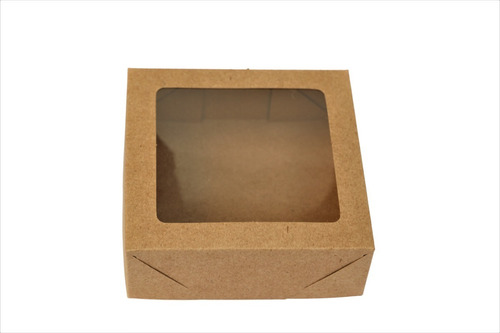 Imagem 6 de 8 de Caixa Para Presente Kraft 12x12x4 Visor - 20 Unidades