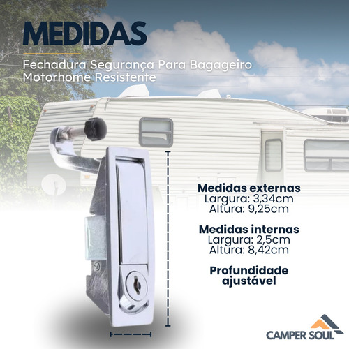 Fechadura Segurança Para Bagageiro Motorhome Resistente