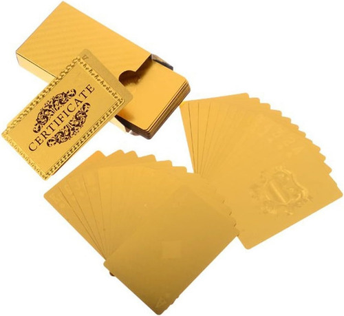 Juego De Cartas Laminadas En Oro 24 K Trademark Poker
