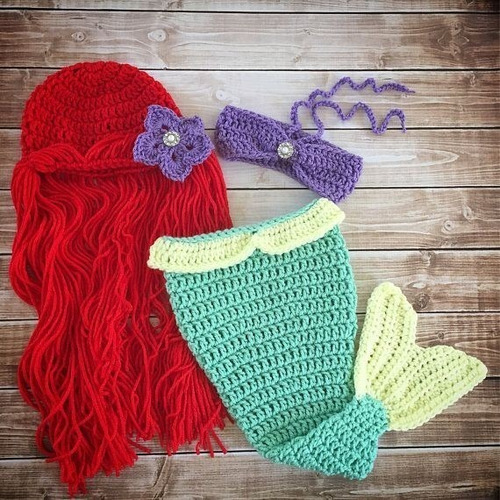 Set Sirenita Ariel Tejido Crochet 