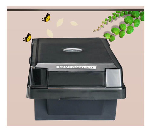 Caja De Almacenamiento De Tarjetas De Visita De Escritorio.