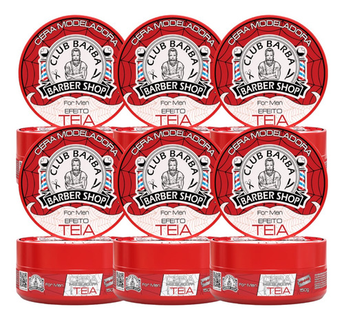 6 Cera Club Barba Efeito Teia 150g - Biotchelly